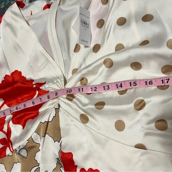 Ann Taylor Floral Collage Twisted Midi Dress NWT $229 Size 6 GORGEOUS Whimsical - Picture 10 of 13